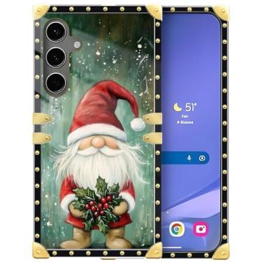 Imagem de DAIZAG Compatível com Samsung Galaxy S24 Plus/S25 Plus, Papai Noel de Natal com decoração dourada de frutas capa protetora de TPU macio antiarranhões para Samsung Galaxy S24 Plus/S25 Plus