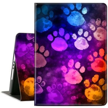 Imagem de ACWDMKH Capa para tablet Microsoft Surface Pro 7 Plus/7/6/5/4 de 12,3 polegadas, suporte ajustável de couro para Surface Pro 12.3, pata roxa com glitter