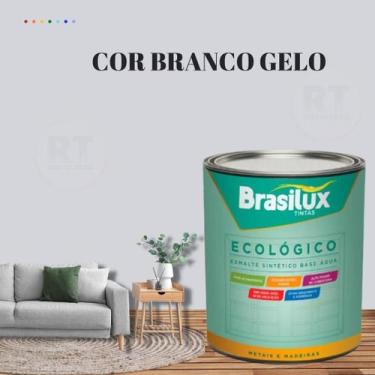 Imagem de Esmalte Sintético Brasilux Base Água Ecologico Cor Cinza 800ML Brilhan