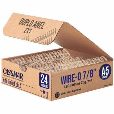 Imagem de Wire-o para Encadernação 2x1 A5 Rose Gold 7/8 180 fls 24un - Cassmar