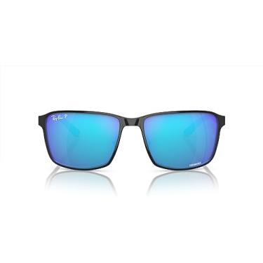 Imagem de Óculos de Sol Ray-Ban Polarizado 0RB3721CH 9144A1 Tam 59 / Preto/Prata - Lentes Azul Espelhado