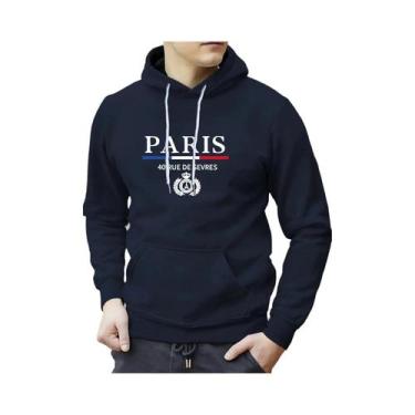 Imagem de Camiseta com capuz com estampa de Paris para homens casual outono inve