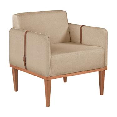 Imagem de Poltrona Duali em Linho Agarb Decor Cor:Linho Bege