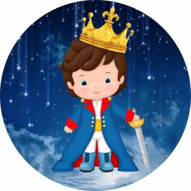 Imagem de Painel de Tecido Sublimado Redondo Pequeno Príncipe Moreno Céu de Estr