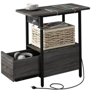 Imagem de Mesa final LIDYUK com estação de carregamento, gaveta, portas USB