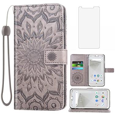 Imagem de Capa de celular para google pixel 3a xl carteira com protetor de tela vidro temperado couro magnético suporte acessórios suporte Pixel3aXL Pixle 3aXL A3 Pixel3a LX mulheres homens cinza