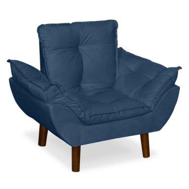 Imagem de Mini Poltrona Decorativa Infantil Suede Azul Marinho LM Decor - Sonho 