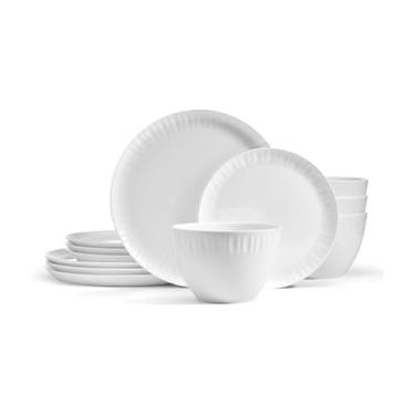 Imagem de Mikasa Conjunto de louça Franklyn Bone China resistente a lascas de 12 peças, serviço para 4 pessoas