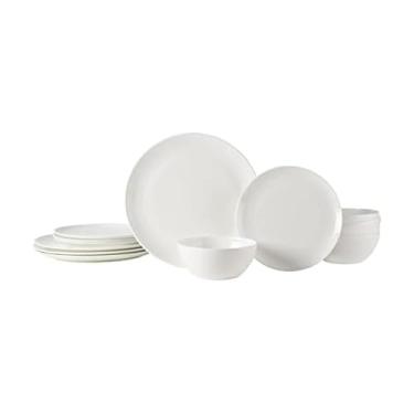 Imagem de Mikasa Conjunto de louça Mirabel Vegan Bone China resistente a lascas de 12 peças, serviço para 4 pessoas
