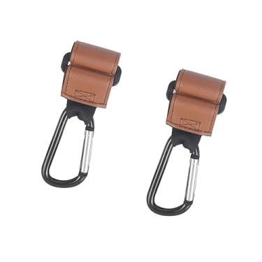 Imagem de YIJU Conjunto de 2 Ganchos para Carrinhos de Bebê - Suporte para Sacolas, marrom claro