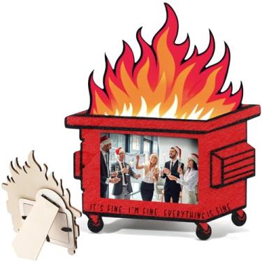 Imagem de Yerliker 1 conjunto de porta-retratos de fogo para decoração de mesa presentes de agradecimento de funcionários 12 x 14 cm, mini porta-fotos, presentes engraçados de escritório para colegas de