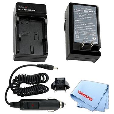 Imagem de Carregador de bateria para bateria Canon BP-110 para Canon VIXIA HF R20, VIXIA HF R20 Red, VIXIA HF R20 prata, R200, R21, R28, R27, R26, R206, R205 e mais + pano de microfibra Tronixpro