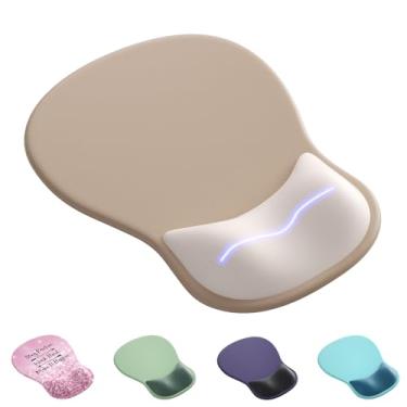 Imagem de Mouse pad ergonômico com descanso de pulso, lindo suporte de pulso de gel para mousepad - pequeno mini portátil para viagem, mouse pads para laptop, computador, escritório e decoração de casa