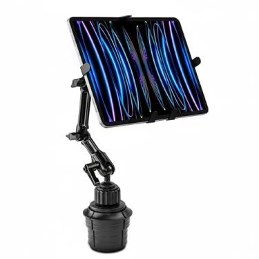 Imagem de Mount-It! Suporte de copo premium para tablet para carros – Suporte ELD para tablet – Suporte de alumínio resistente para tablets iPad 7, Galaxy Tab e Fire (MI-7320)
