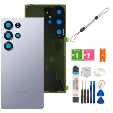 Imagem de Compatível com Galaxy S25Ultra Capa de vidro traseira à prova d'água com lente de vidro da câmera e peças de substituição de fita para Samsung Galaxy S25Ultra 5G + ferramentas (Silverblue)