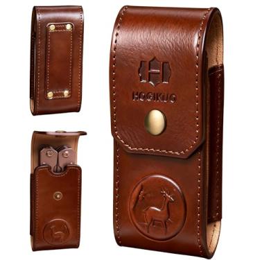 Imagem de Bainha de couro multiferramentas, coldre multiferramentas para Leatherman, Gerber, SOG e ferramentas dobráveis semelhantes (café, para ferramentas de 12,7 a 14 cm)