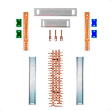 Imagem de Kit Barramento Trifásico 80A para 44 Circuitos - Zathura