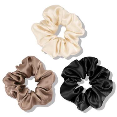 Imagem de Silk Scrunchies OLESILK 100% seda de amora para dormir o cabelo, pacot