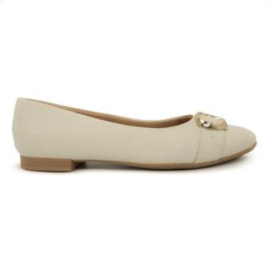 Imagem de Sapatilha Usaflex Feminina Couro Salto Rasteiro UD10002-Feminino