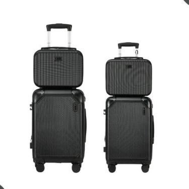 Imagem de Kit Mala 4 Peças, 2 Malas com Rodinha 2 Necessaire Frasqueira, com Fec