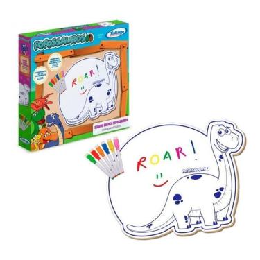 Imagem de Lousa Quadro Branco Infantil Lousa Fofossauro + Canetinhas