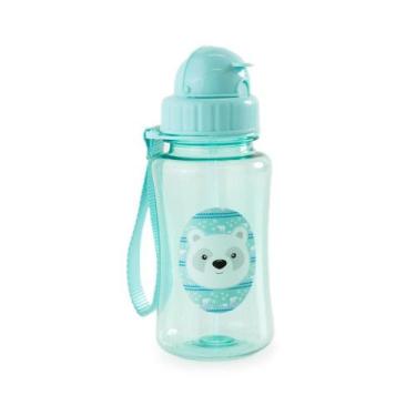 Imagem de Garrafa Escola 350ML Urso Polar com Canudo Azul - Bagaggio, U