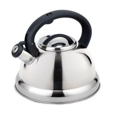 Imagem de Chaleira de Aço Inox C/Alça de Nylon Apito e Fundo de Indução Roma 2,7 Litros Brinox