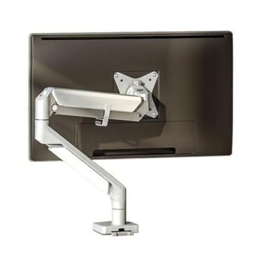 Imagem de Suporte de monitor único para monitor de mesa para telas de 17-32 polegadas, braço de monitor de mola a gás ergonômico ajustável com USB, braçadeira C e base de ilhós, braço de monitor VESA 75/100 mm
