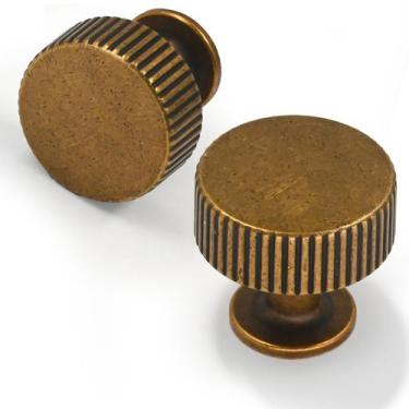 Imagem de Knobs de armário Talentedeco Antique Brass Zinc, pacote com 10