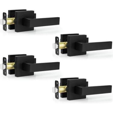 Imagem de Maçaneta de porta Estmoon, pacote com 4 passagens em liga de zinco pre