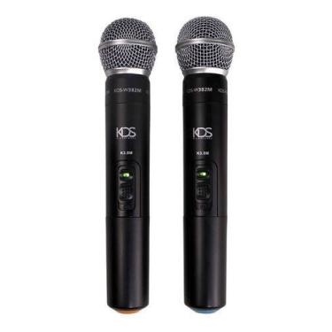 Imagem de Microfone Duplo Bastão Sem Fio Kds-w382m Uhf Xlr Kadosh Cor Preto, Pre