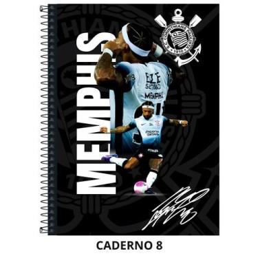 Imagem de Caderno corinthians capa dura - 1 matéria - 80 folhas - grande - Janda