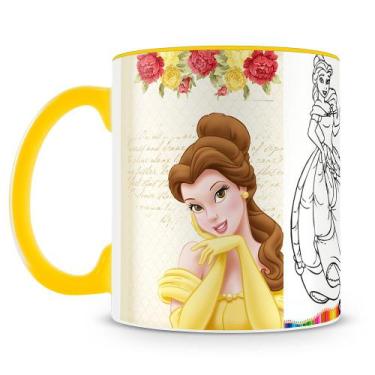 Imagem de Caneca para Colorir A Bela e a Fera - Criatividade e Diversão - Amo Ca
