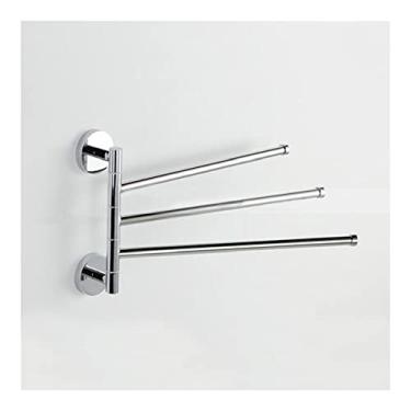 Imagem de Toalheiro, prateleiras de banheiro, toalheiro de aço inoxidável, toalheiro/tripé sem perfuração, suporte para secador de cabelo, acessórios de banheiro para banheiro, cozinha/3 barras de toalha/a