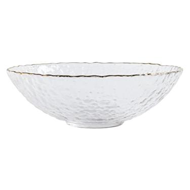 Imagem de URGDWEKJY Tigela de salada Phnom Penh Martelo Padrão Tigela de Vidro Doméstico Frutas Snack Fruteira Seca Fruteira Ramen Cristal Transparente Tigela de Salada Tigela de Fruteira (Médio)