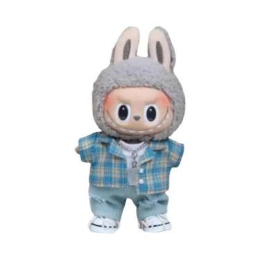 Imagem de Roupa De Boneca Labubu De 17cm: Camisa De Verão E Jeans Rasgado  Look 