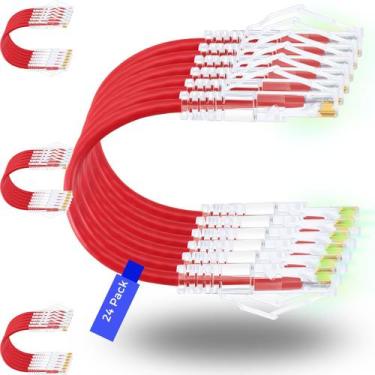 Imagem de Cabo de conexão Ethernet Rapink Slim Cat6/Cat6a 0,15 m, pacote com 24