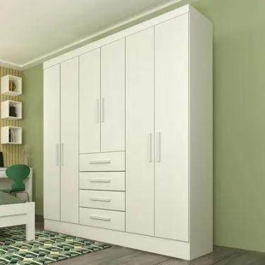 Imagem de GuardaRoupa Solteiro Arizona 6 Portas Neve Tcil Móveis - MOVEIS TCIL