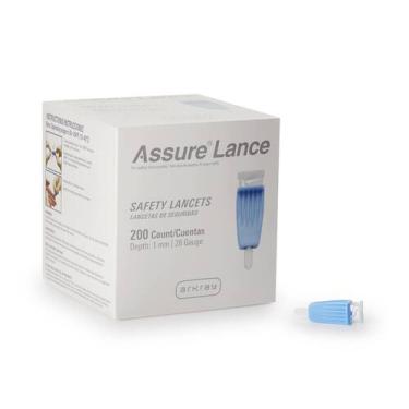 Imagem de Pacote Safety Lancet Assure 28 Gauge, 1 mm de profundidade, 200