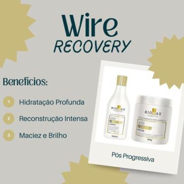 Imagem de Kit Pos Escova Btox Wire Recovery Biomax Hidrata Nutre Limpa