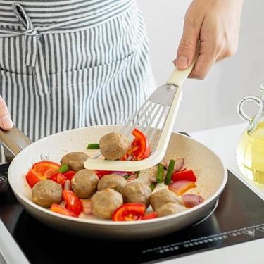 Imagem de Espátula de peixe de silicone, flexível e resistente ao calor para panelas antiaderentes – perfeita para virar peixes, ovos e panquecas