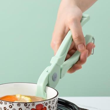Imagem de Pinças de suporte de clipe de placa quente para mover tigelas de prato quente, panela de pizza, fritadeira a ar livre, forno de micro-ondas (verde)