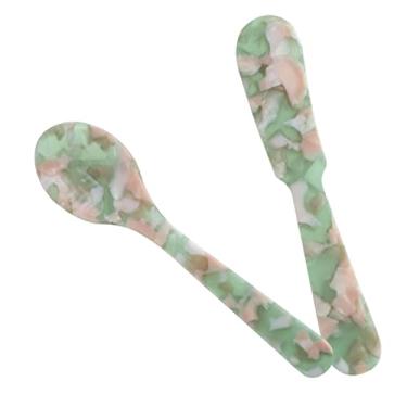 Imagem de 1 conjunto de espalhador de manteiga de plástico portátil e kit de colher de geléia, espalhador multifuncional conveniente para ketchup de queijo e molho de salada para uso doméstico e padaria