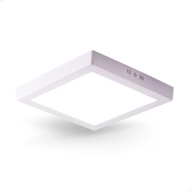 Imagem de Plafon Led Sobrepor Quadrado 18W Branco Frio 6500K bivolt com Design Slim Moderno para Teto Interno (1)