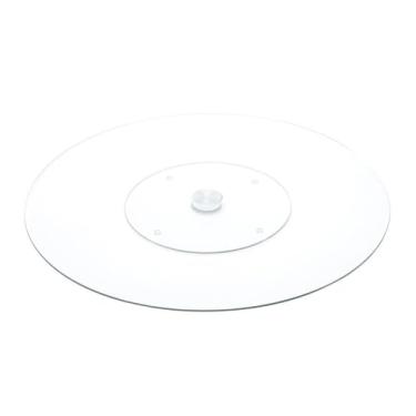Imagem de Centro de Mesa Giratório de Vidro Temperado 45cm com Tampo de Vidro Base Giratória Suave