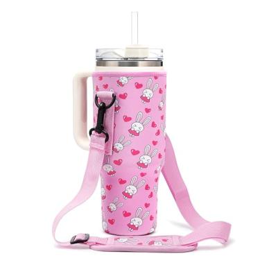 Imagem de Bolsa de transporte para garrafa de água com alça ajustável para celular Stanley 30 1,134 g, capa tiracolo isolada de neoprene para caminhadas, acampamento, trilhas, viagens