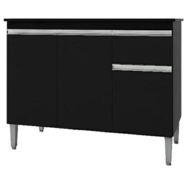 Imagem de Balcao Com Tampo 120 cm Tatiane REAJL Moveis, Preto