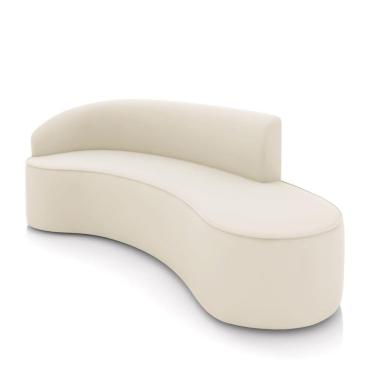 Imagem de Sofá 4 Lugares Orgânico 220 Cm Morgan Veludo Bege D03 - D'rossi