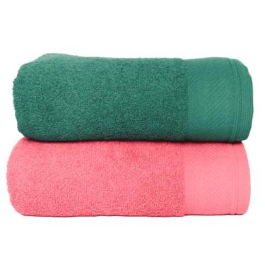 Imagem de Kit 2 Toalhas de Banho Grandes e Macias 100% Algodão Premium Eleganz 530g Alta Absorção e Conforto (Alpes e Terracota)