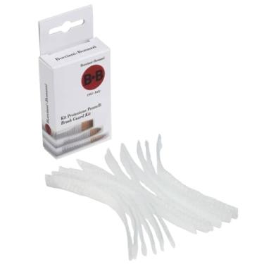 Imagem de Kit protetor de pincel Borciani Bonazzi, pacote com 12 capas protetoras de nylon elástico para pincéis ou maquiagem, proteção de pincel, evita desgaste, preserva a forma, uso em viagens e